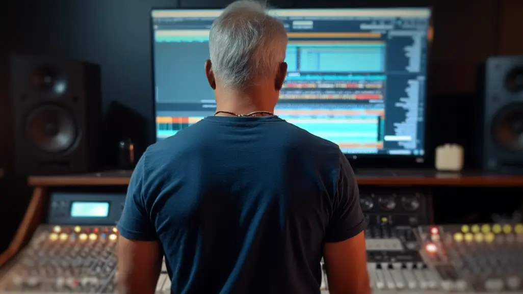 Sambit Dash recording Odia music in studio